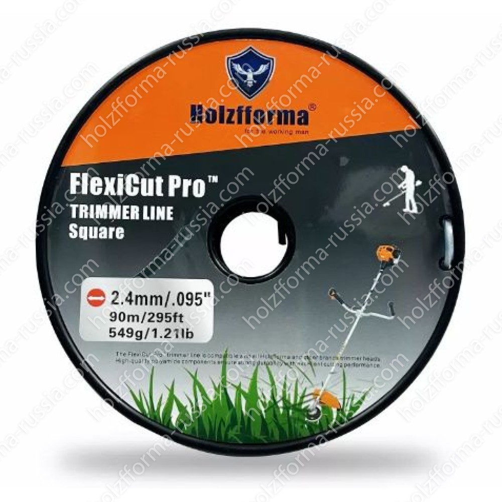 Леска для триммера квадрат FlexiCut Pro 2.4mm/90m